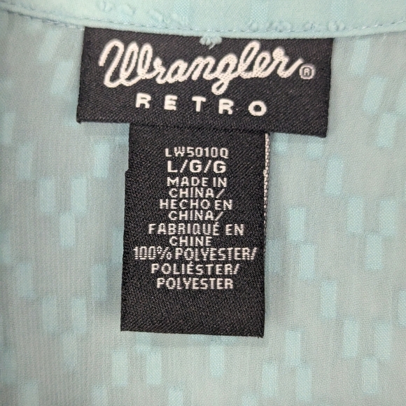Wrangler Retro Button Down Blouse Light Teal - Picture 2 of 11